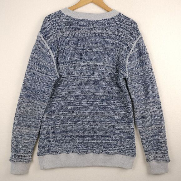 Schott Bros Sweater Mens Small Blue Gray Perfecto Crew Neck Heathered Marled USA - Picture 9 of 13